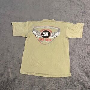 Vintage 2001 Daytona Beach Bike Week T-Shirt Pluma Heavyweight Cotton L Green